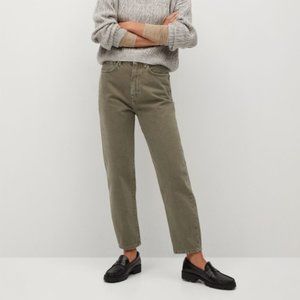 Mango High Waist Olive Jeans